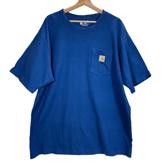 Carhartt K87-M Workwear Tee XL Blue Loose Fit Short Sleeve Heavyweight - Picture 1 of 8